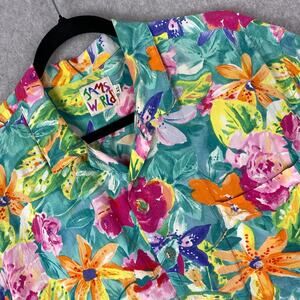 Vintage Jams World Mens XL Tiger Lily Hawaiian Shirt